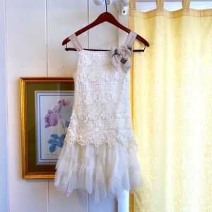 Creme Biscotti Collezioni Girls Dress Size 14